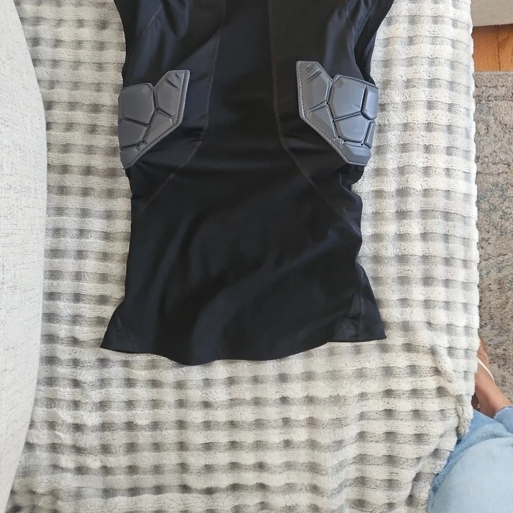 Nike Nike Youth Black Compression Sleeveless Top with Gray Protective Pads